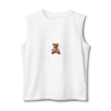 Load image into Gallery viewer, Teddy Bear Graphic Muscle Tank — Small Horror Teddy Design