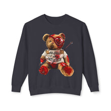 Load image into Gallery viewer, Heartbroken Bear Crewneck Sweatshirt — "Love Requires Integrity" Graphic