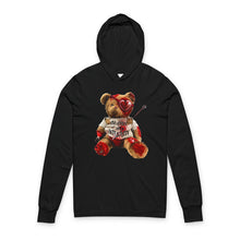 Load image into Gallery viewer, Heart Arrow Teddy Hooded Tee — Romantic Valentine Graphic Long Sleeve
