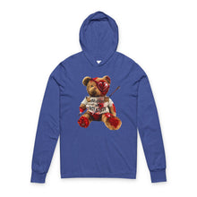 Load image into Gallery viewer, Heart Arrow Teddy Hooded Tee — Romantic Valentine Graphic Long Sleeve
